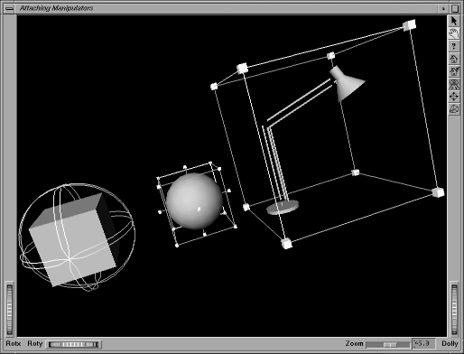 Figure 15-9 Adding Manipulators to a Scene