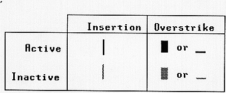 Figure 3-3 
Text Cursor Shapes