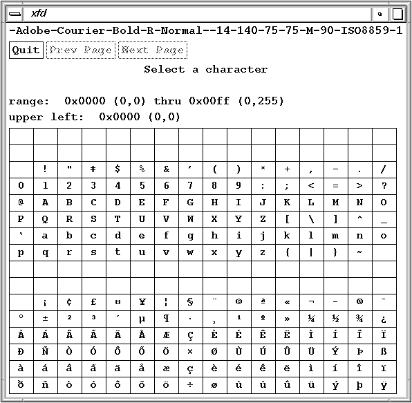 Figure 15-2 Sample Display From xfd 