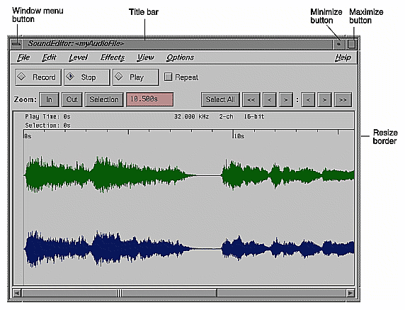 Figure 3-3 Features of a Typical Main Primary Window  