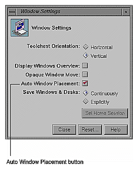 Figure 3-7 Setting Auto Window Placement