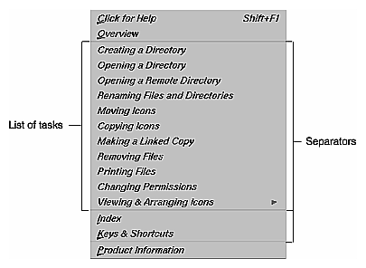 Figure 4-4 Typical Help Menu