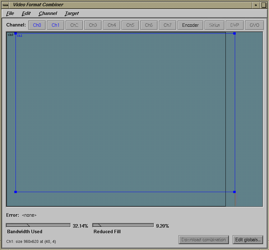 Figure A-7 Combiner Main Window With Overlapping Channels 