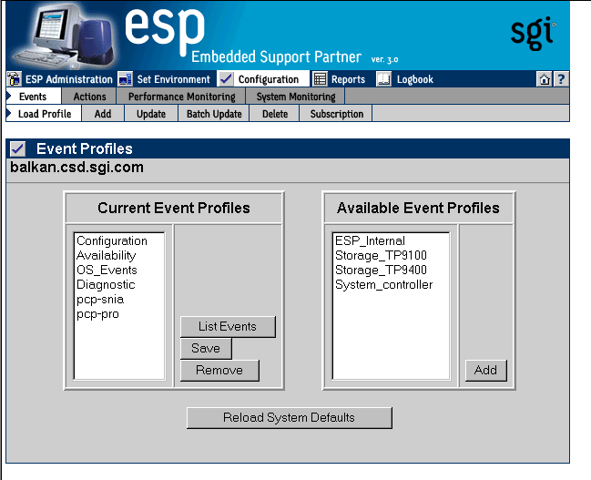 Figure 5-2 Event Profile Window