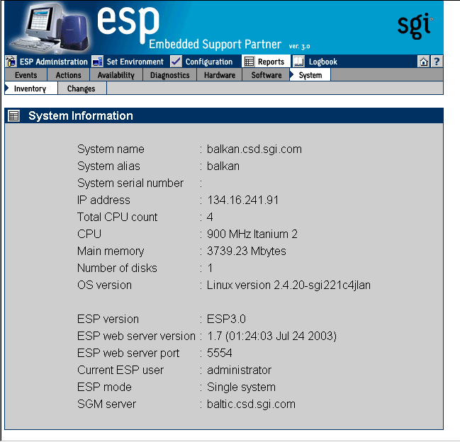 Figure 6-41 Example System Inventory Report (Single System Manager Mode)