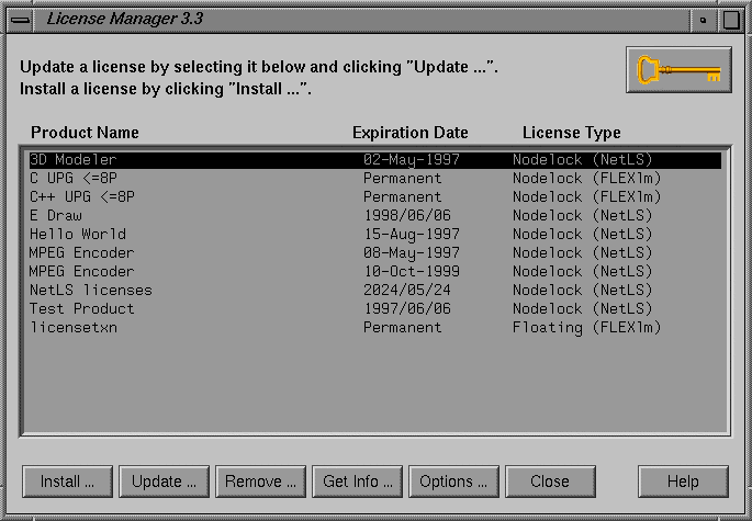 License Manager Dialog