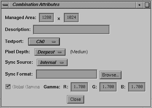 Figure A-5 Combination Attributes Window 