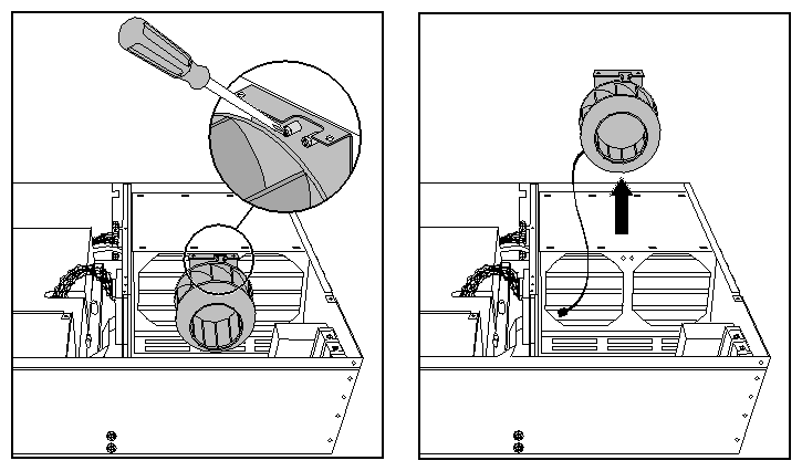 Figure 5-25 Removing the Blower from the GIGAchannel Cabinet