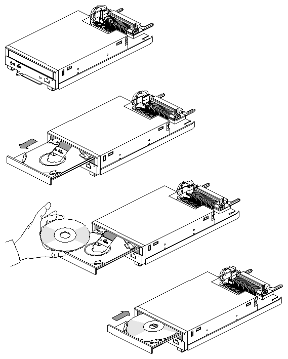 Figure 4-8 Loading a Disc Into the CD-ROM Drive