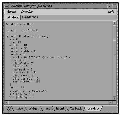 Window Attributes Displayed by the Window Examiner