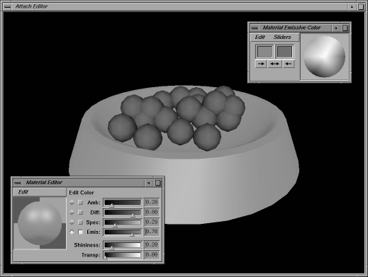 Figure 16-2 Material Editor and Render Area Created in Separate Windows