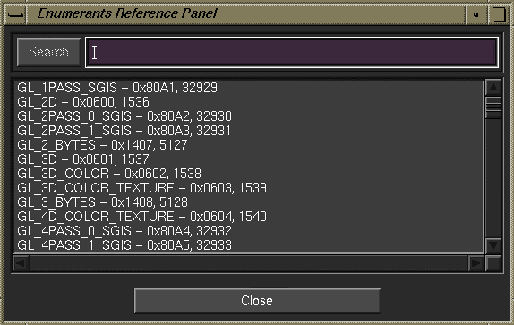 Figure 12-7 Enumerants Window