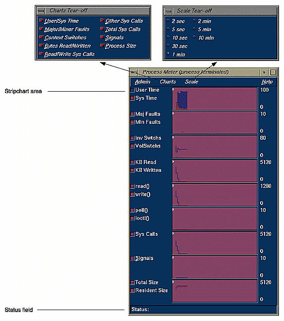 The Process Meter Window with
Major Menus Displayed