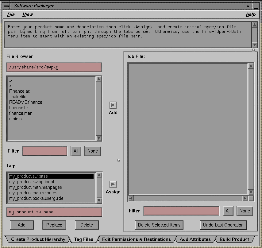 Figure 2-3 The Tag Files Worksheet