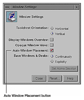 Figure 3-17 Setting Auto Window Placement