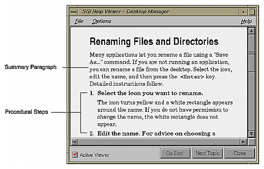 Figure 4-6 Task-Oriented Help Example 