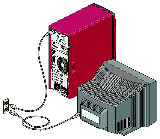 Connecting the Workstation and 
Mo
nitor Power Cables