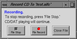 “Record CD to...” Window.