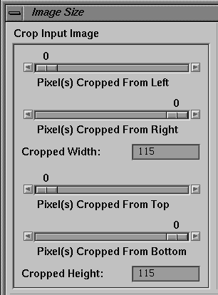The Crop Input Image Section of the Image Size Window