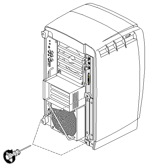 Figure 5-19 Tightening the XIO Tri-Module Screws