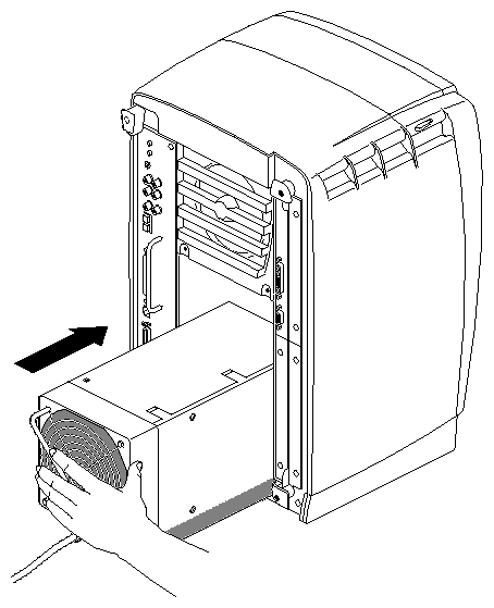 Figure 3-6 Sliding In the Power Supply