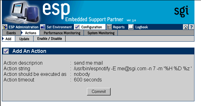 Figure 5-40 Verification Message for Adding an Action (Using Other Action Option)