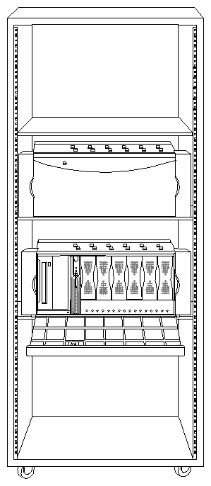 Figure 1-3 Two-Module Origin200 Server in a Rack