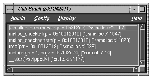 Call Stack at Boundary Overrun Warning
