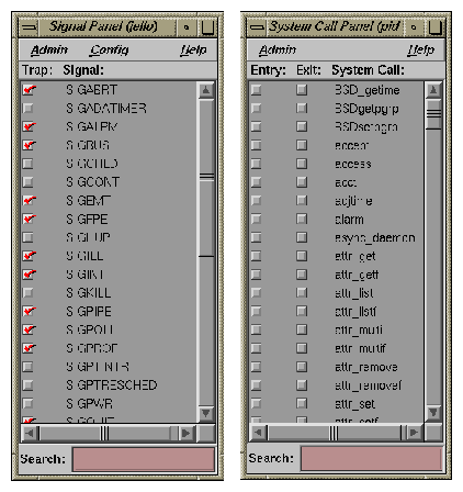 Signal Panel and System Call
Panel