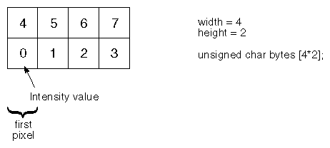 Figure 7-4 Format for Storing a One-Component Texture in Memory