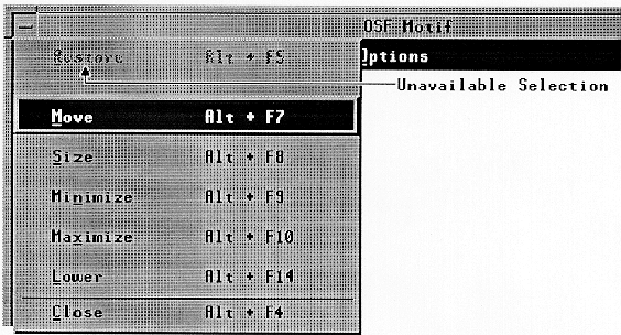 Figure 6-17 
A Disabled Menu Element