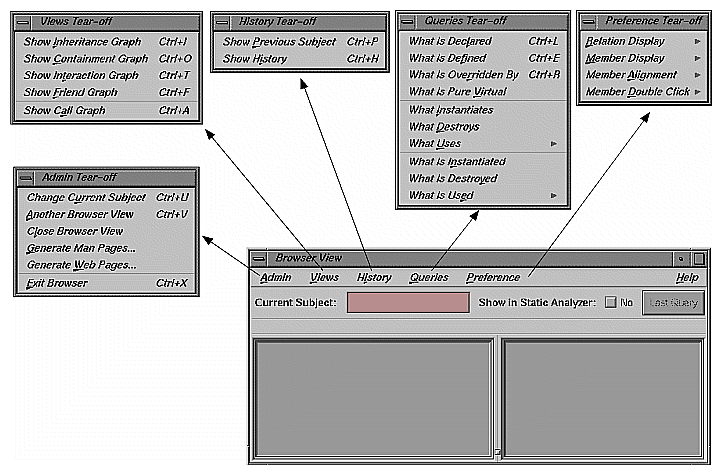 Browser View
Menu Bar with Menus Displayed