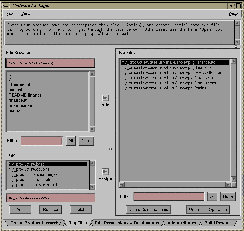 Figure 2-4 The Completed Tag Files Worksheet