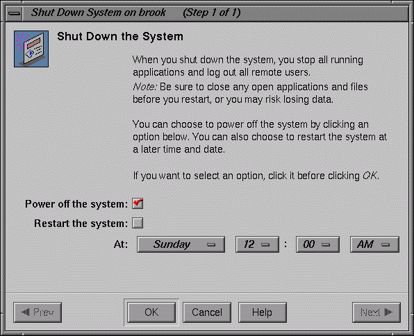 Restart System Option