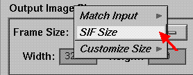 Using the Frame Size Menu Button