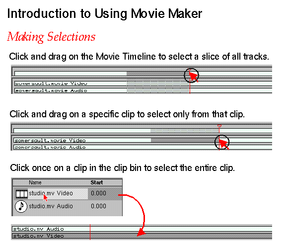 Visual Introduction: Making Selections (Click Image to Display Enlarged View)