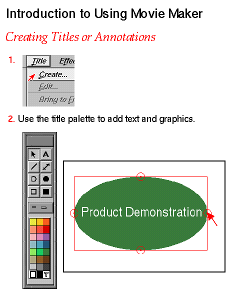 Visual Introduction: Creating Titles or Annotations (Click Image to Display Enlarged View)