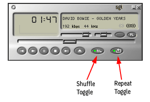 Music Player Shuffle and Repeat Buttons