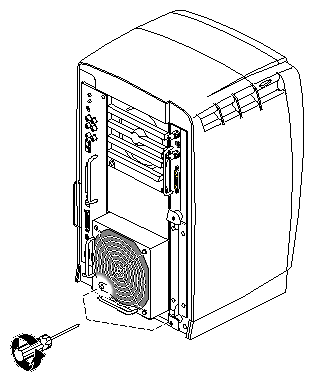 Figure 3-3 Loosening the Power Supply Screws 