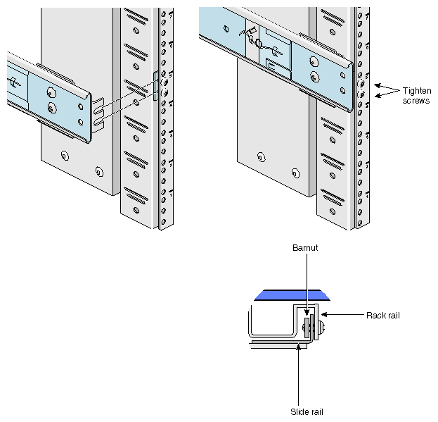 Attaching the Slide Rail to the Rack