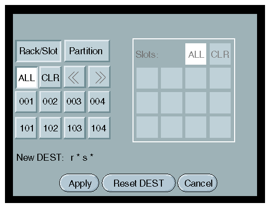 Destination Selection Window